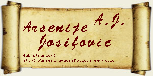 Arsenije Josifović vizit kartica